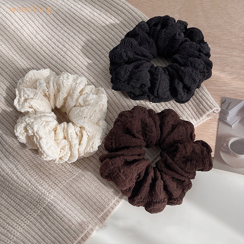 Dây Buộc Tóc Cao Su Mềm Màu Trơn Thời Trang Mùa Đông Cho Nữ