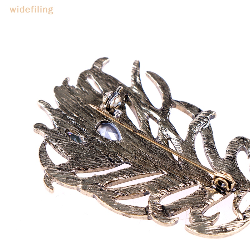 Trâm Cài Áo Hình Lông Công Bằng Pha Lê Tráng Men Sâu Phụ Kiện Đám Cưới Đẹp