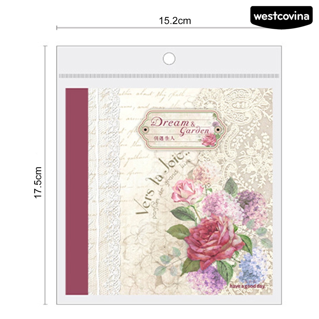 [WSTN]✎Set 50 Giấy In Hoa Phong Cách Vintage Trang Trí Thủ Công