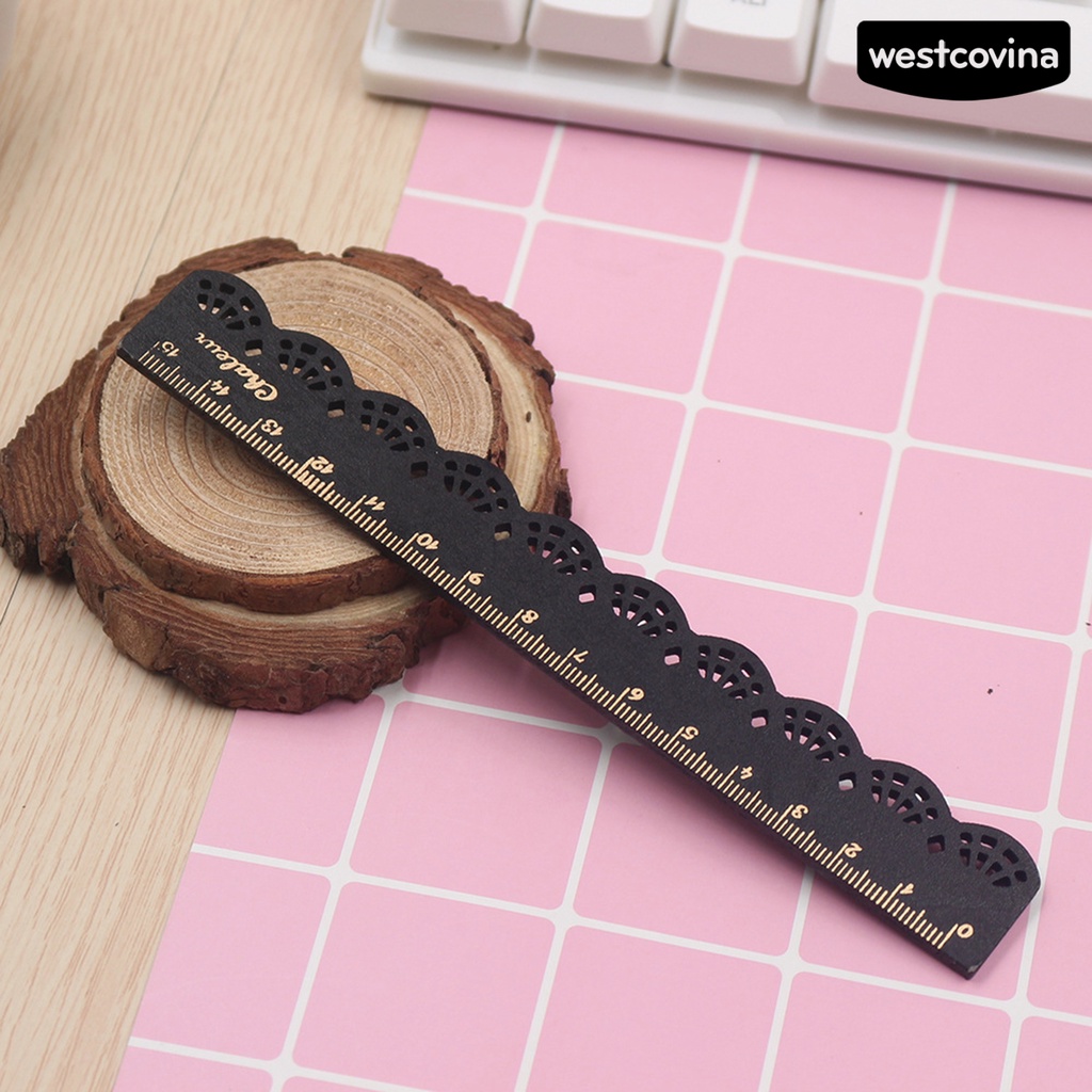 [WSTN] [WSTN]✎Set 2 Thước Gỗ Đo Lường Trong Suốt Thiết Kế Ren Cổ Điển Ngọt Ngào Cho Học Sinh