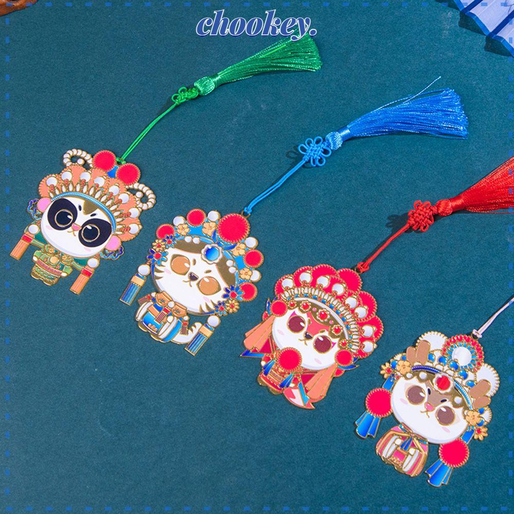 CHOOKEY Thẻ Đánh Dấu Trang Sách Bằng Kim Loại Phối Tua Rua Phong Cách Trung Hoa Cổ Điển