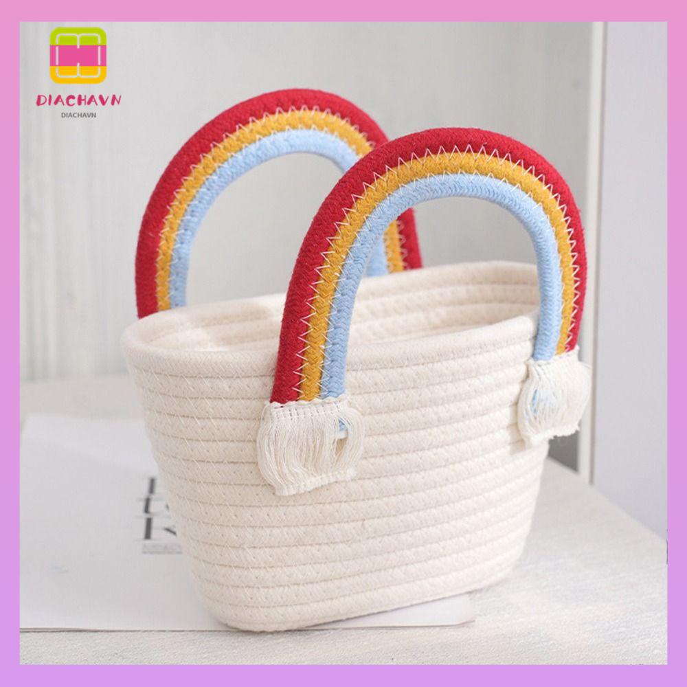 DIACHAVN Giỏ Đựng Tiền Xu / Chìa Khóa Bằng Dây Cotton Bện Handmade Độc Đáo Tiện Dụng