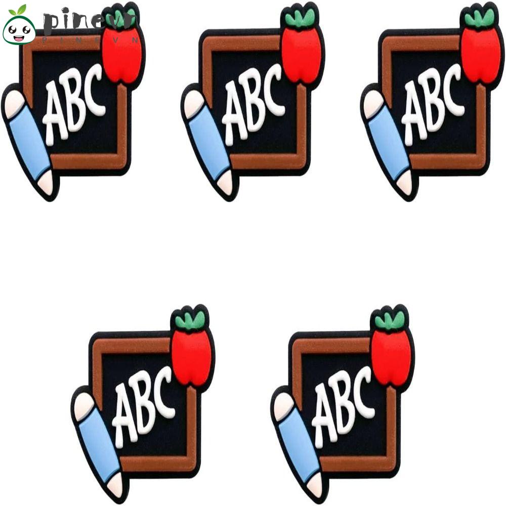 PINEVN Bộ 5 Hạt Silicone Hình Bảng Đen Nhiều Màu Sắc Dùng Làm Trang Sức Thủ Công