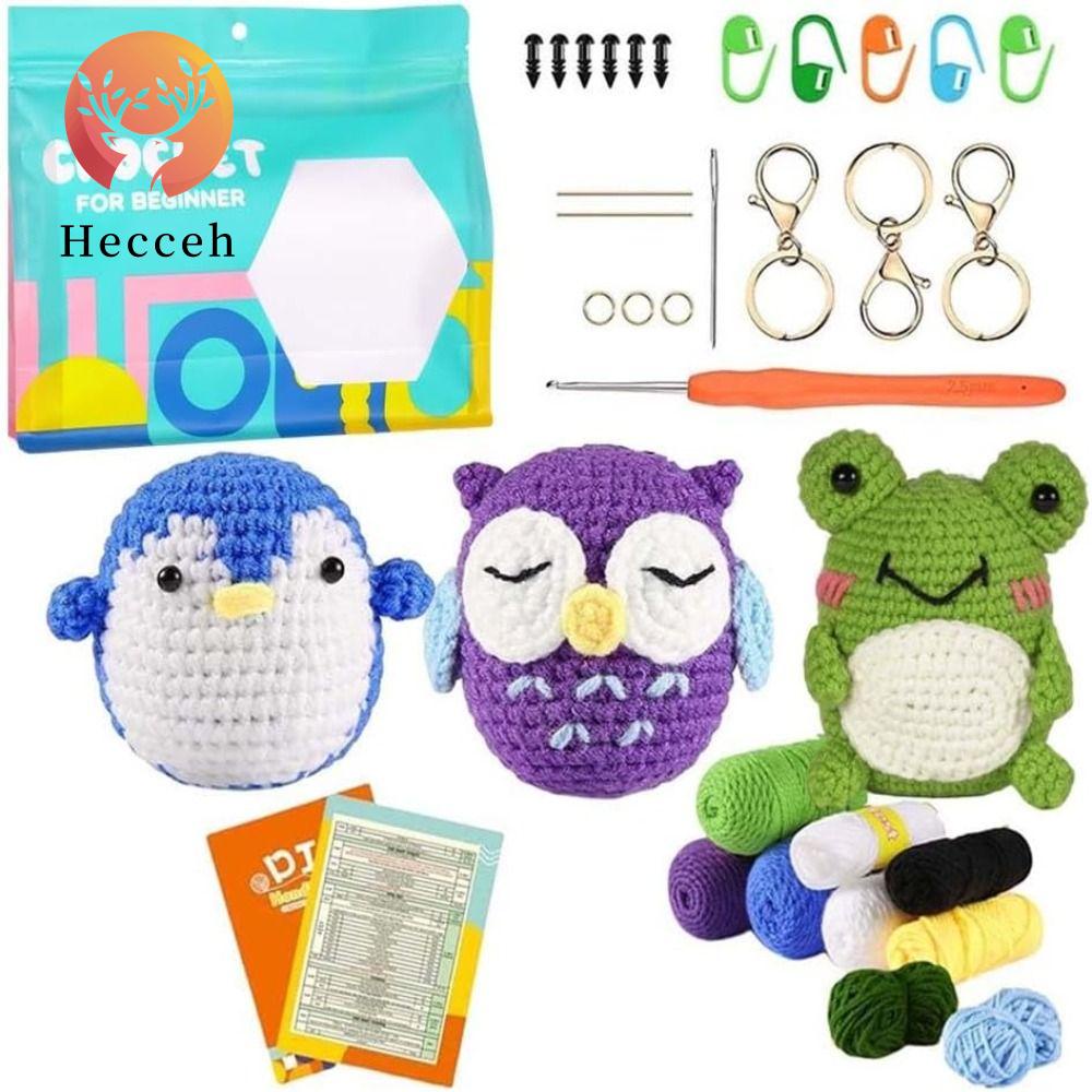 HECCEH Bộ Dụng Cụ Đan Móc Thủ Công Hình Động Vật Cho Người Mới Bắt Đầu