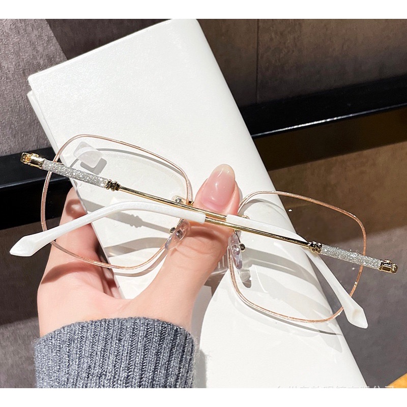 Gọng Kính Viền Nhũ Kim Tuyến Đáng Yêu Y2K GenZ KUTE