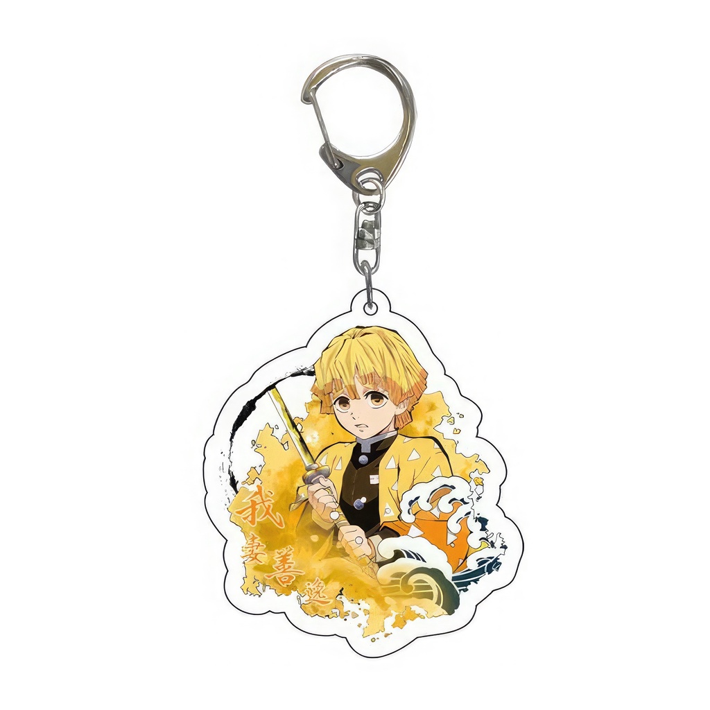 Móc Khóa Demon Slayer Thanh Gươm Diệt Quỷ Nhựa Acrylic Hai Mặt Kimetsu no Yaiba Hoạt Hình Anime Manga Dễ Thương