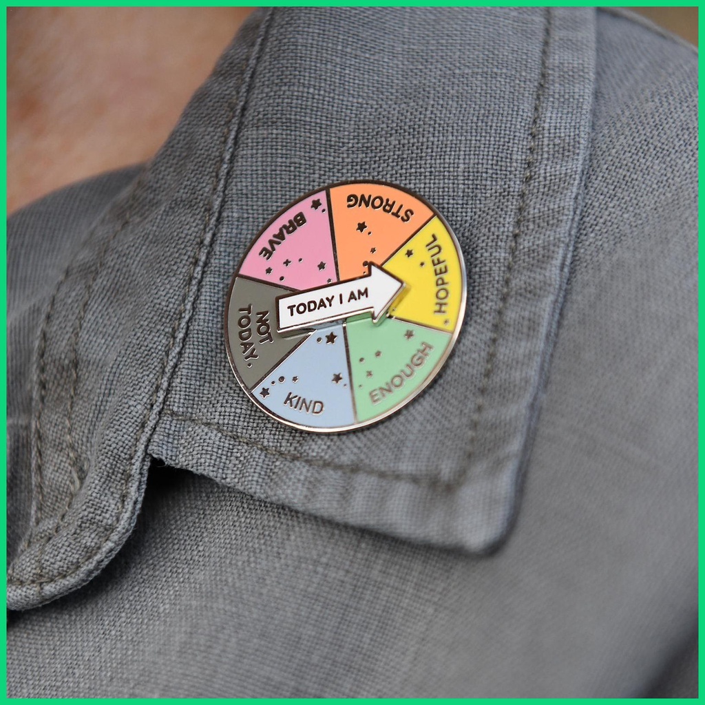 Ghim Cài Áo Bằng Acrylic Hình Tròn In Hoạt Hình Vui Nhộn Có Thể Xoay Tương Tác Cho Nữ Bojiwvn