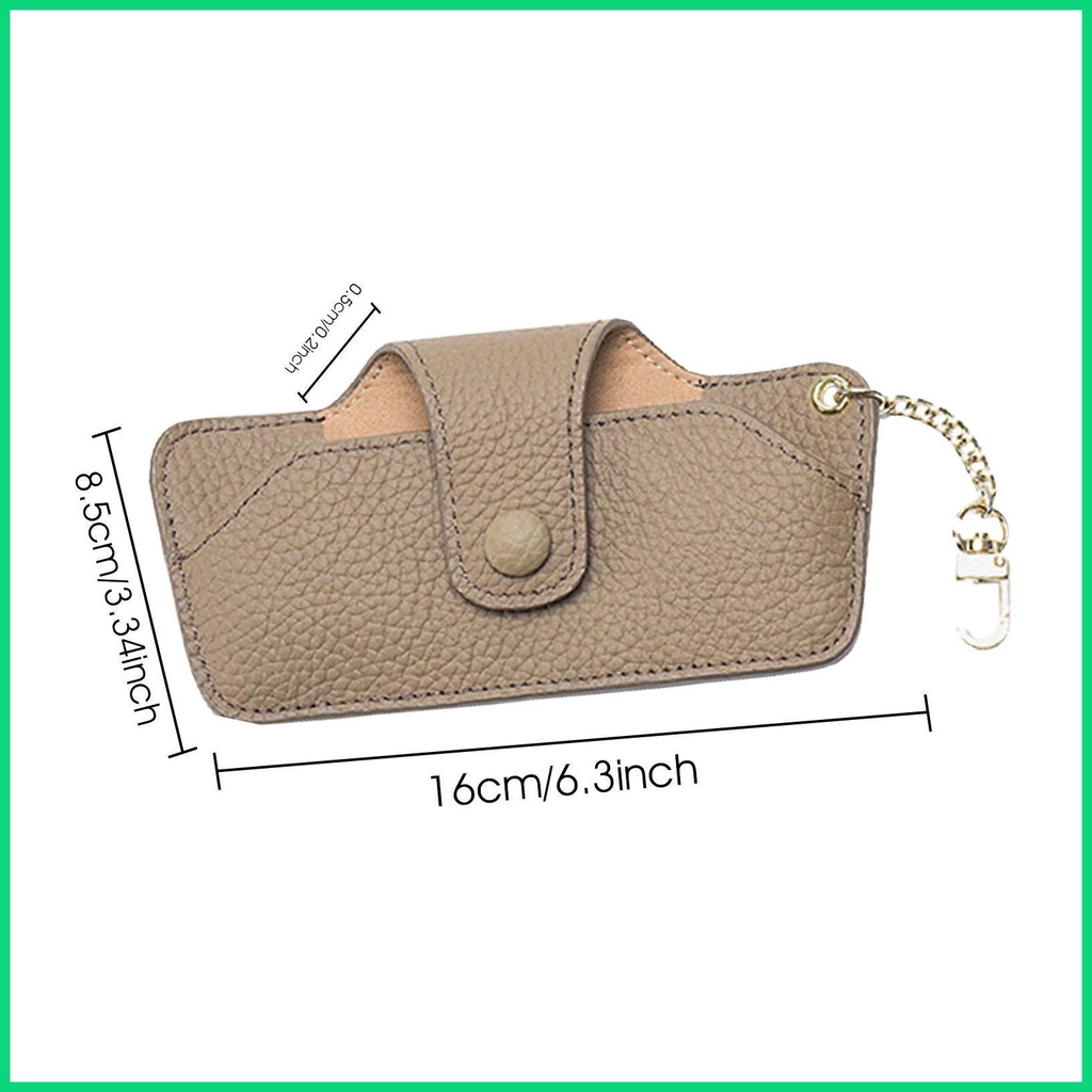 Hộp Đựng Mắt Kính Bằng Da Bò Mỏng Nhẹ Kèm Dây Đeo Sợi Xích Thời Trang Sang Trọng Cho Nữ