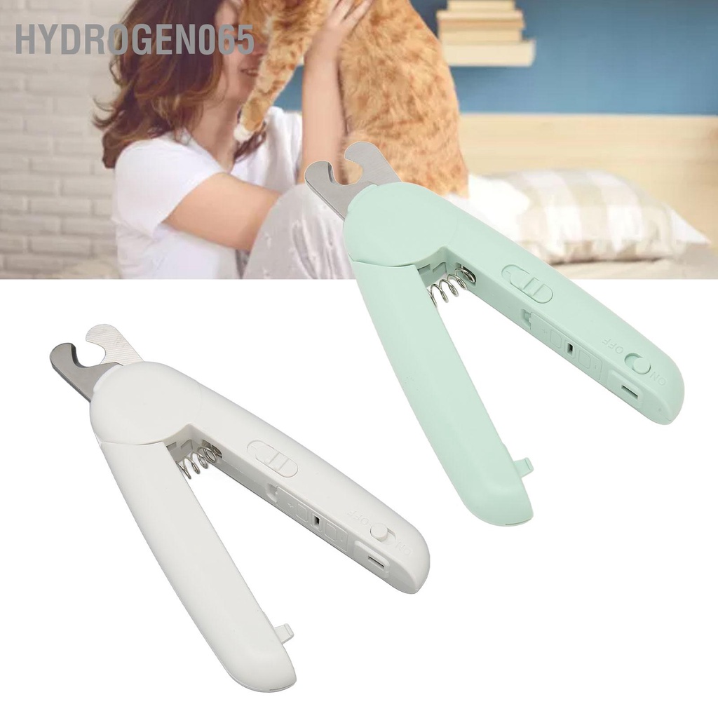Hydrogen065 Dụng cụ cắt móng cho thú cưng bằng thép không gỉ Tự động trả lại tay cầm tỉa có đèn LED chó