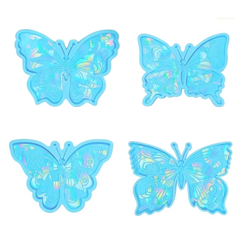 Khuôn Silicone Làm Móc Khóa Hình Bướm Ánh Sáng Và Bóng Xinh Xắn