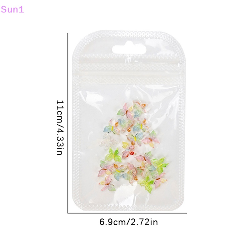 Set 20 Phụ Kiện Trang Trí Móng Tay Hình Bướm 3D DIY Độc Đáo