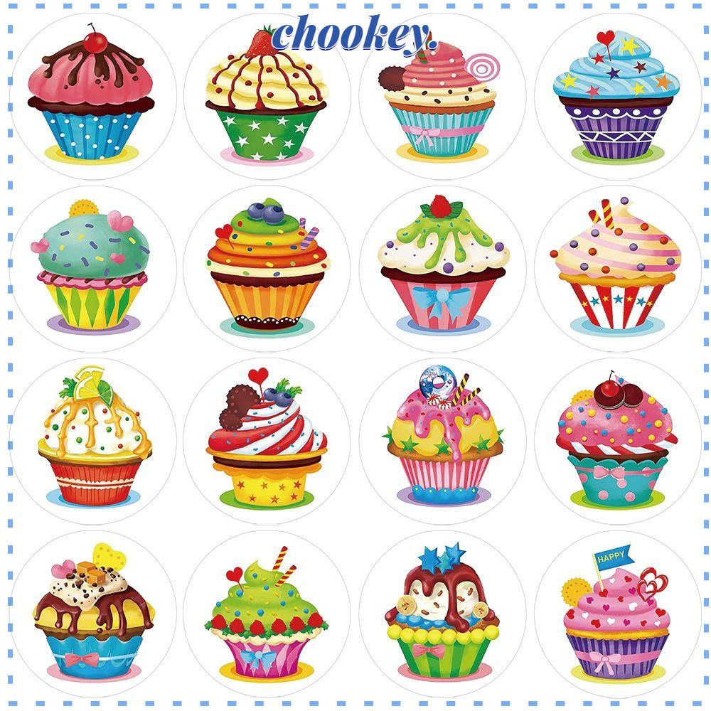 CHOOKEY Bộ 2 Cuộn 1000 Miếng Dán Đường Kính 1 "Tự Dính Trang Trí Bánh Cupcake