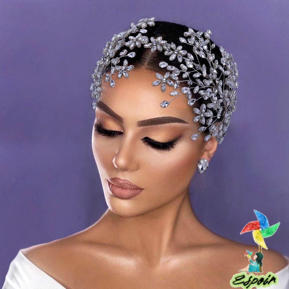 ESPO Băng Đô Cài Tóc Đính Đá Pha Lê Cho Cô Dâu