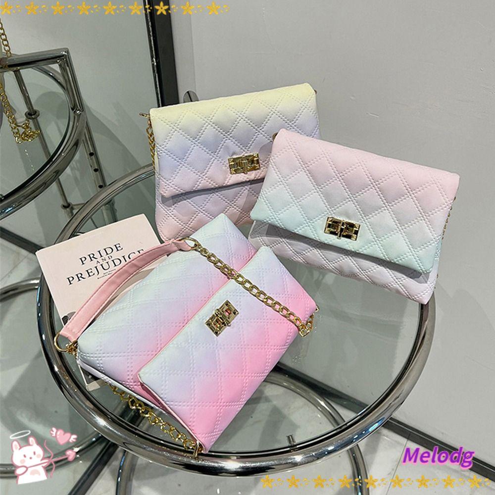 MELODG Túi Xách Dây Xích Màu Gradient Thời Trang