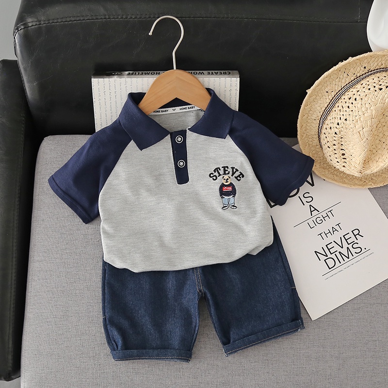 Set Áo Thun Tay Ngắn + Quần Thời Trang Cho Bé