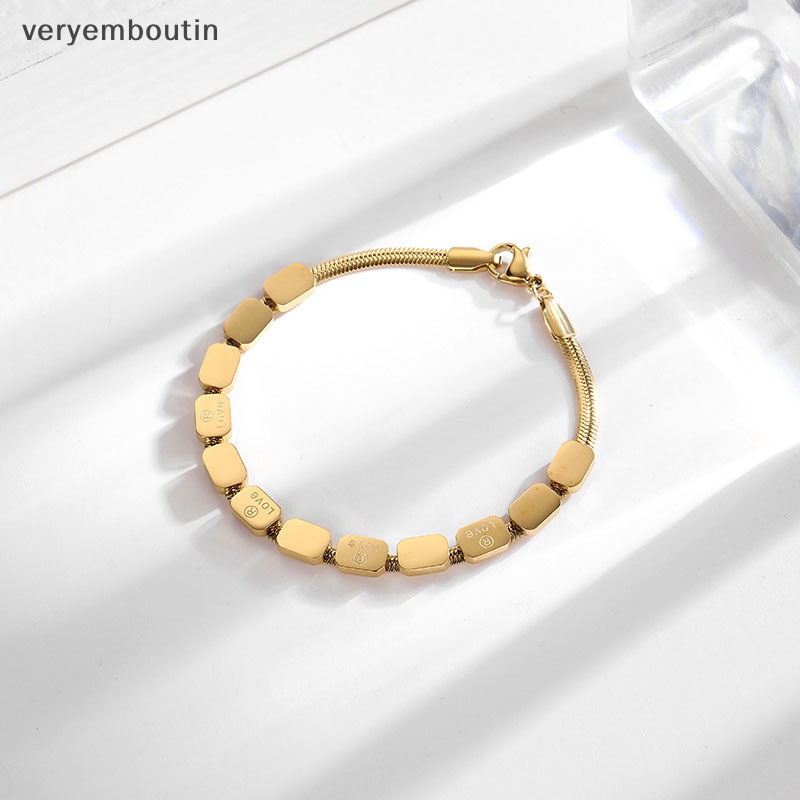 Vòng Đeo Tay Bằng Thép Titan Màu Sắc Cổ Điển Thời Trang Cho Nữ