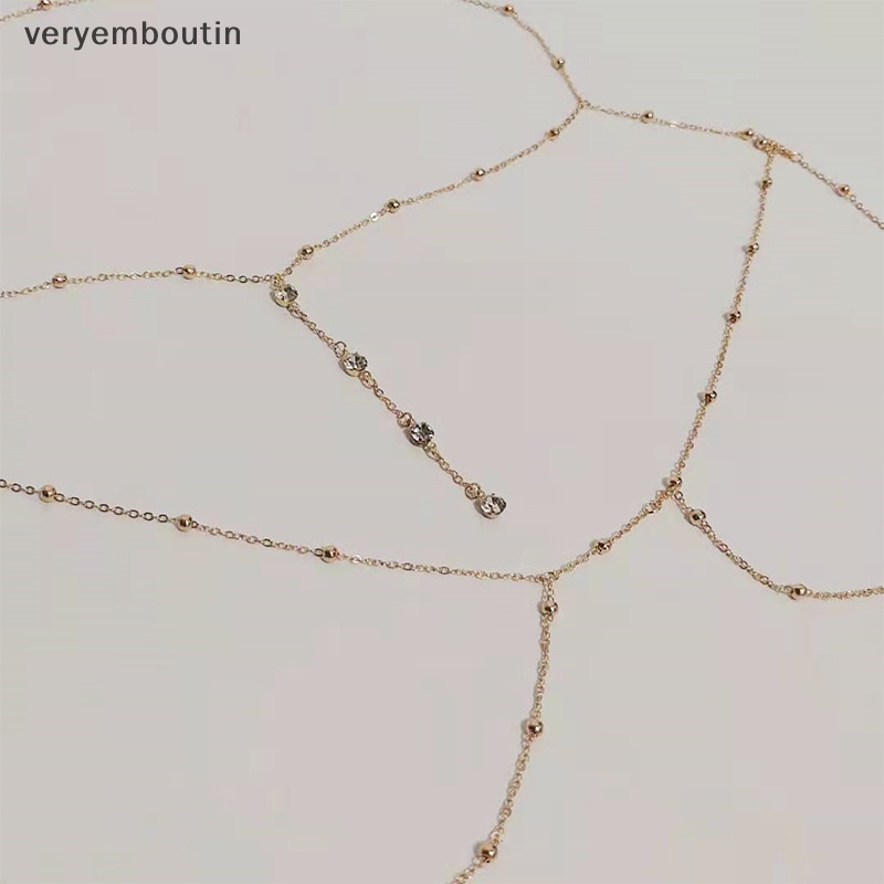 Dây Xích Tua Rua Chéo Ngực Đính Đá Thời Trang Đi Biển Quyến Rũ Cho Nữ