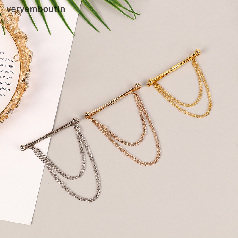 Trâm Cài Áo Phối Dây Xích Tua Rua Thời Trang Cao Cấp Sang Trọng Cho Nam