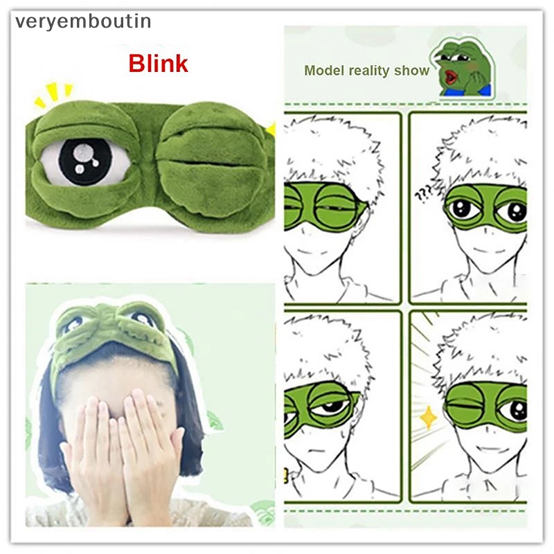 In Sad Băng Đô Che Mắt Ngủ Họa Tiết Chú Ếch Vui Nhộn Dễ Thương Vui Nhộn Dùng Khi Rửa Mặt