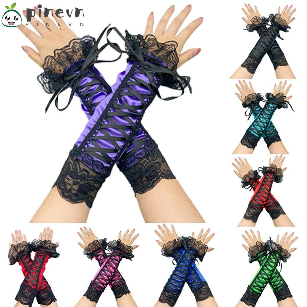 PINEVN Găng Tay Ren Hở Ngón Hóa Trang