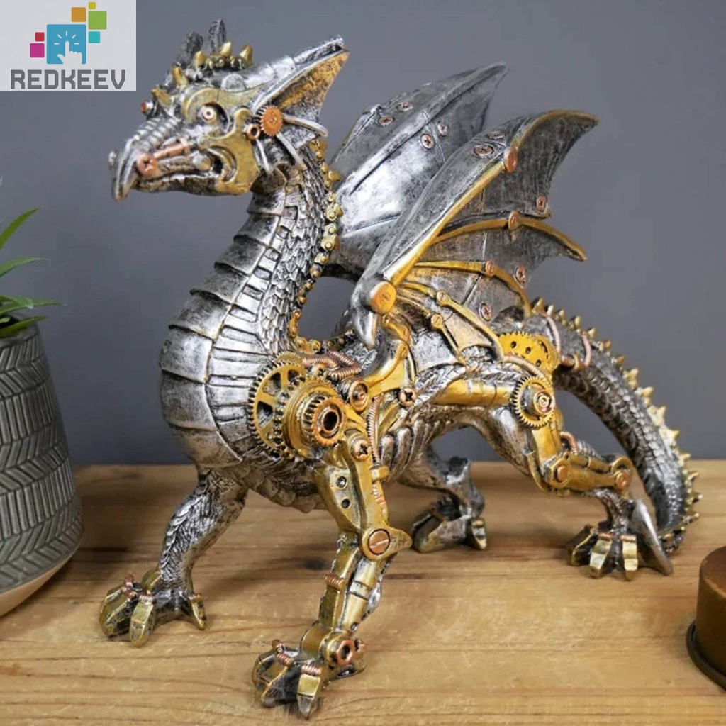 Mô Hình Chú Chó Bằng Nhựa Resin Phong Cách Steampunks Độc Đáo Dùng Trang Trí