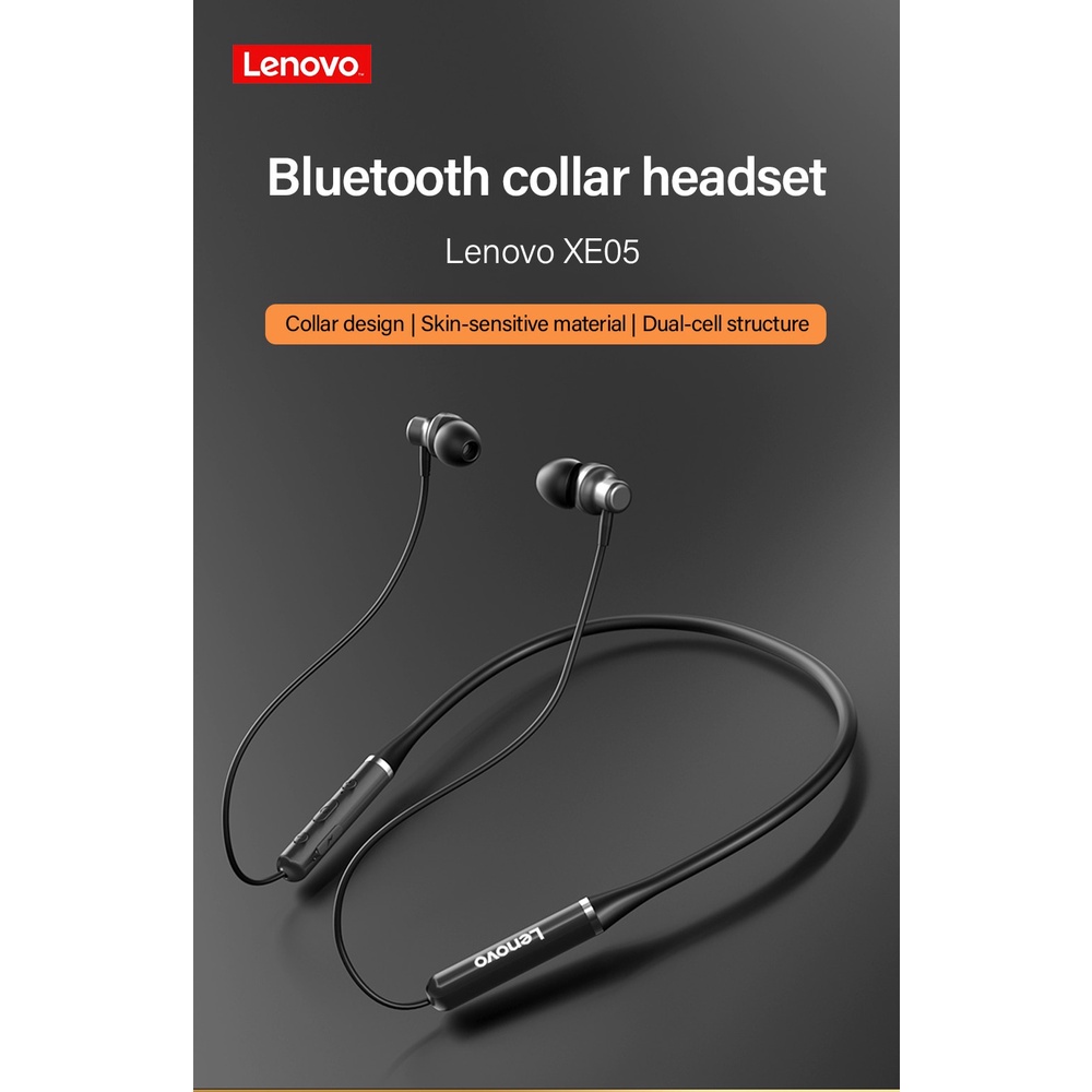 Tai Nghe Nhét Tai Bluetooth 5.0 Không Dây Đeo Cổ Thể Thao Cho Lenovo XE05 IPX5
