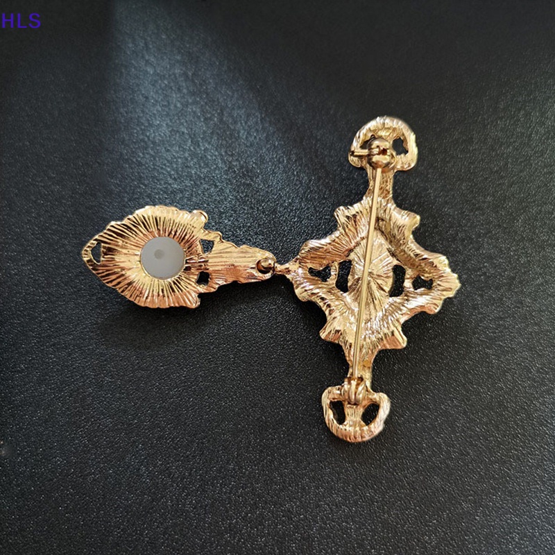 Ghim Cài Áo Hình Thánh Giá Đính Ngọc Trai Phong Cách Baroque Cổ Điển Dành Cho Nữ