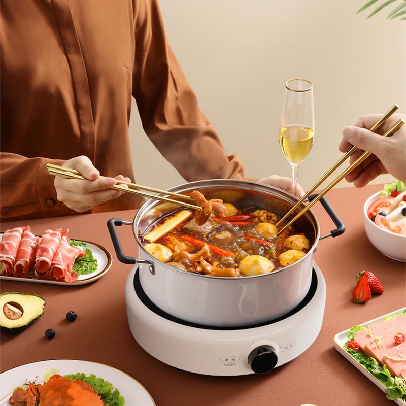 Bếp hồng ngoại đa năng Konka KDTL-2203 mặt kính cường lực nút cảm ứng từ hiện đại, công suất 200-2200W