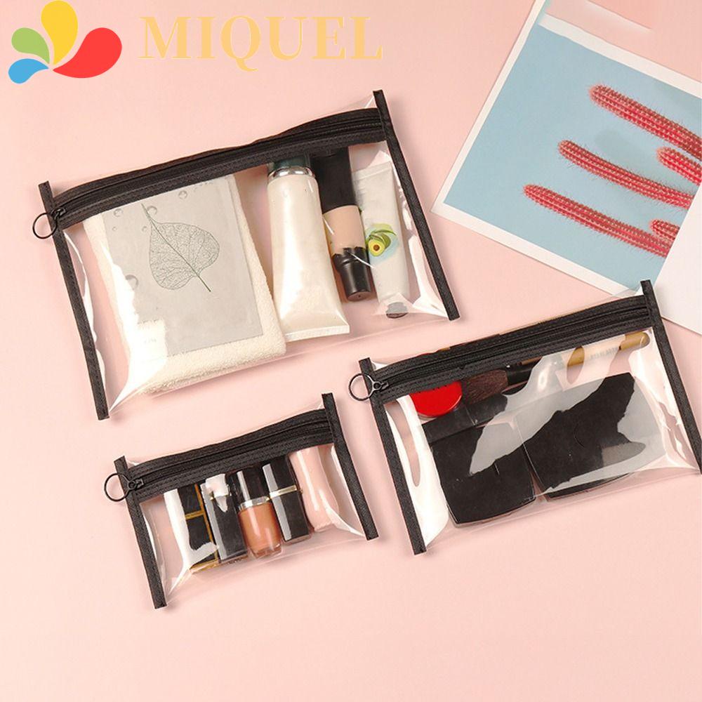 MIQUEL Túi Đựng Bút Bằng PVC Trong Suốt Thiết Kế Đơn Giản Cho Nữ