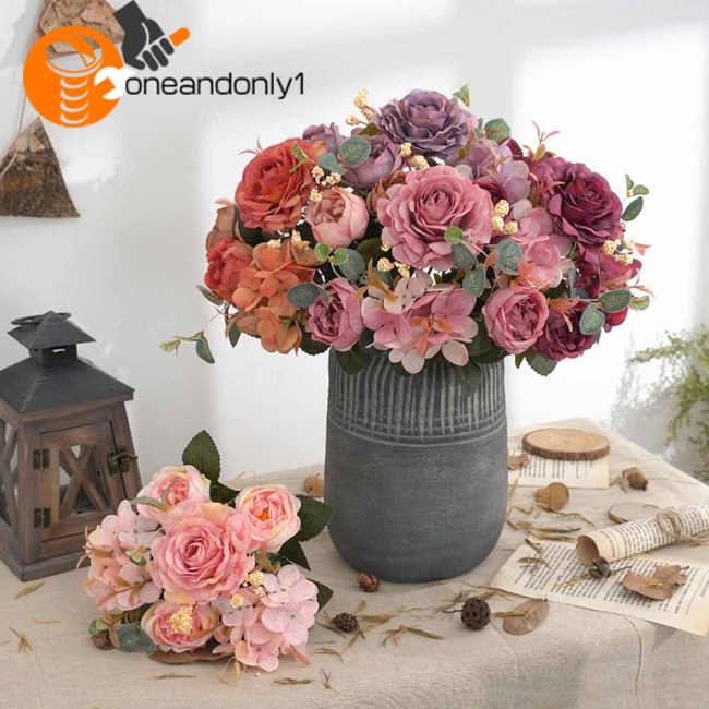 Bó Hoa Cẩm Tú Cầu Giả Dùng Trang Trí Phòng Khách / Tiệc Cưới