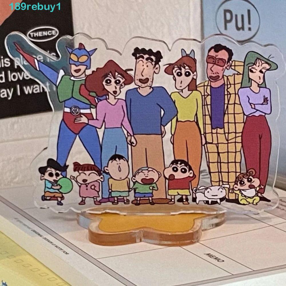 REBUY1 Mô Hình Shin Chan Bằng Acrylic Trong Suốt Dễ Thương Trang Trí Bảng Điều Khiển Xe Hơi
