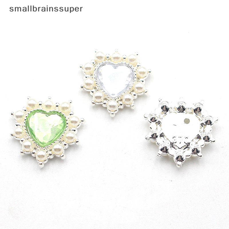 Nút Ngọc Trai Hình Trái Tim Bằng Hợp Kim Dùng Trang Trí Quần Áo DIY SBS