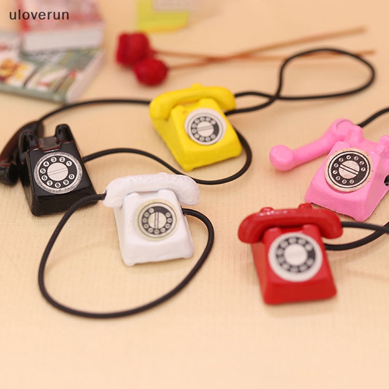 Điện Thoại Bàn Đồ Chơi Mini Phong Cách Retro Cho Nhà Búp Bê