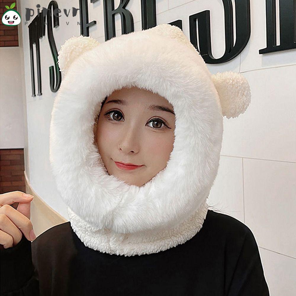 PINEVN Mũ Len Tai Gấu Chống Gió Thời Trang