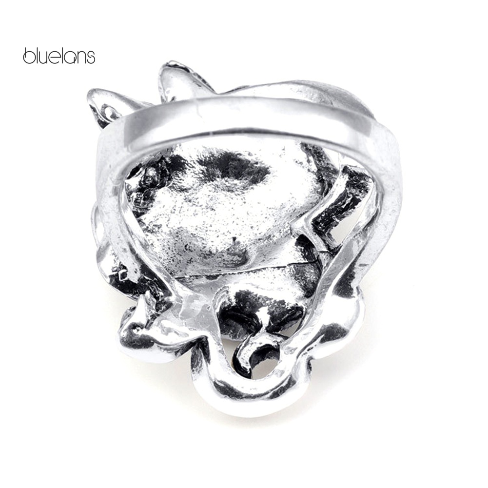 Nhẫn Hợp Kim Hình Hoa Hồng Đính Đá Phong Cách Vintage Cho Nữ