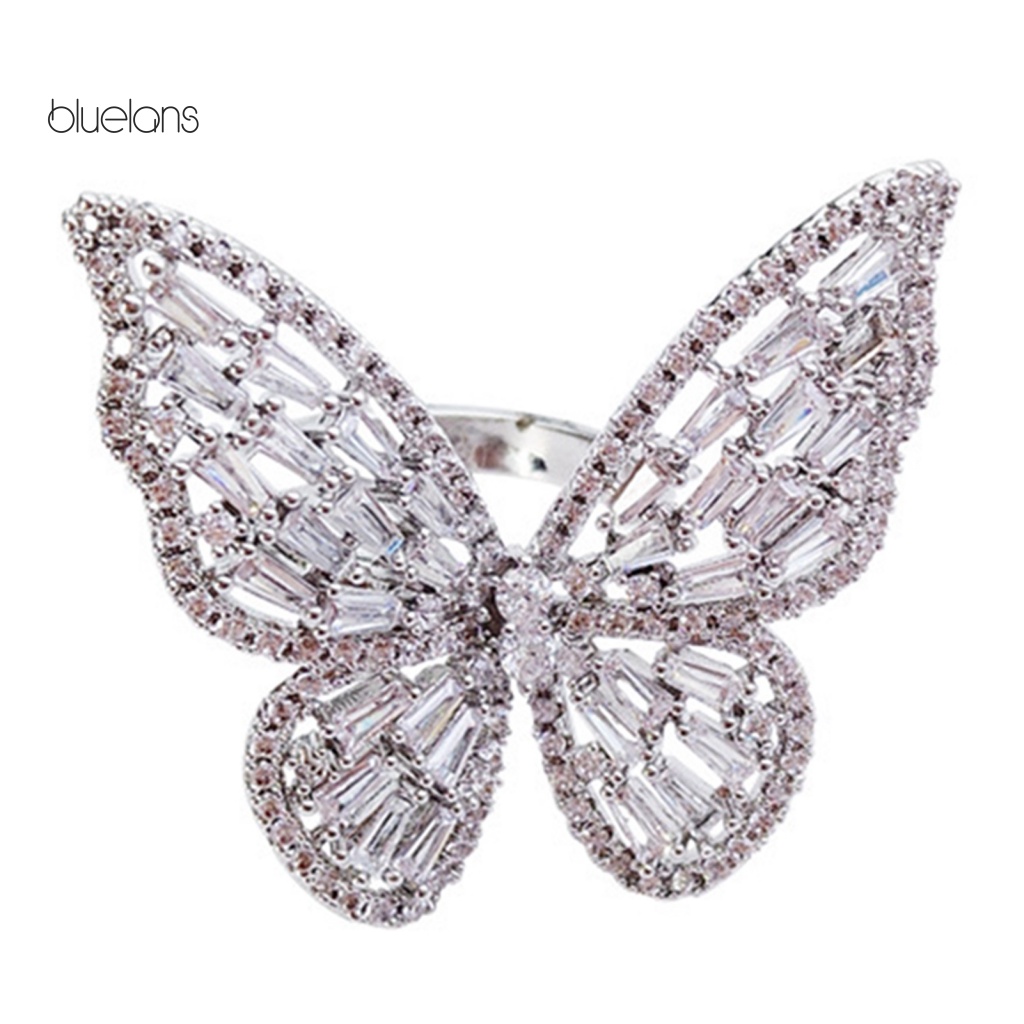 Nhẫn Hình Bướm Đính Đá Zircon Thời Trang Cho Nữ