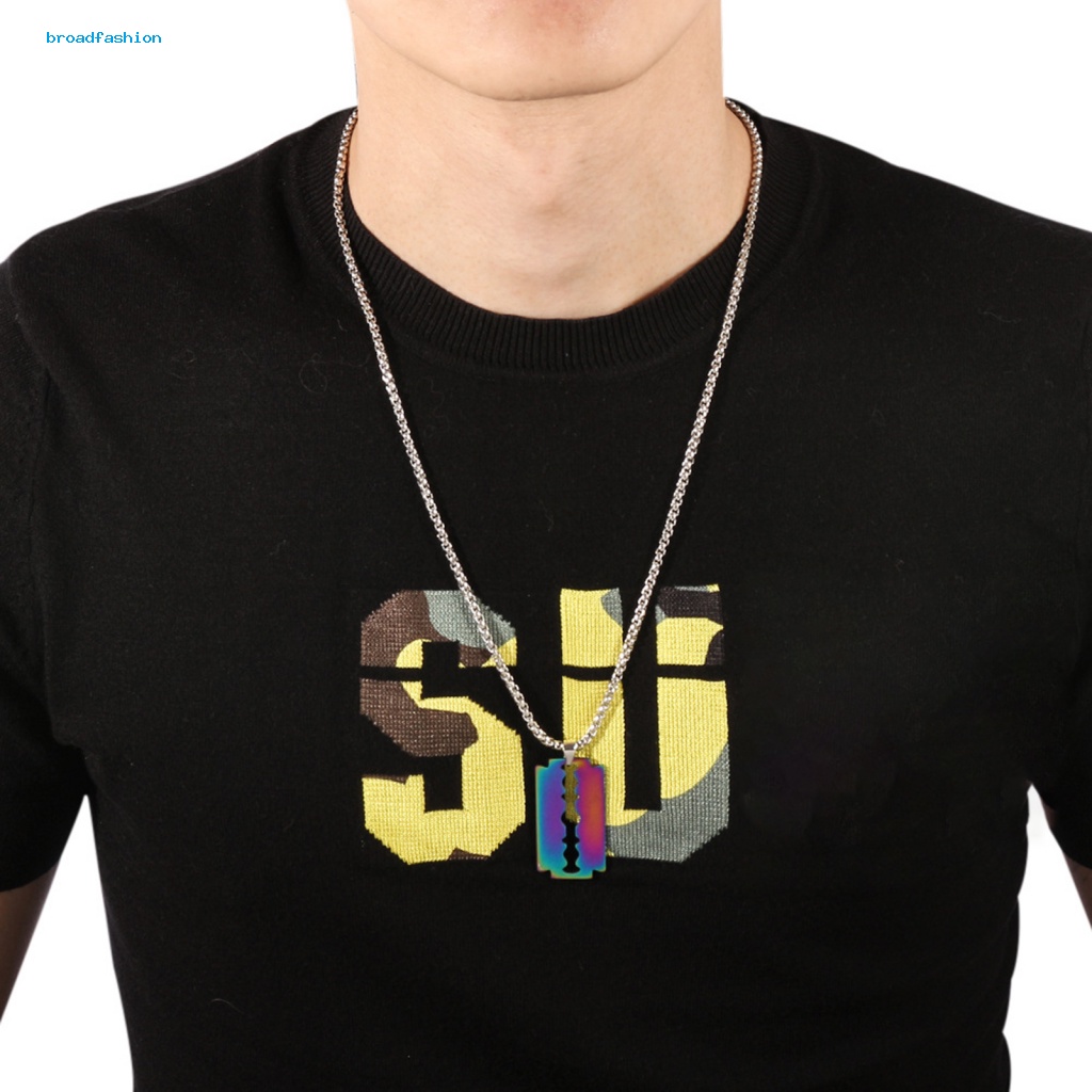 Vòng cổ Mặt Hình Lưỡi Dao Bằng Thép Không Gỉ Phong Cách Punk Hip Hop Làm Quà Tặng Sinh Nhật Hàng Ngày Cho Nam Và Nữ