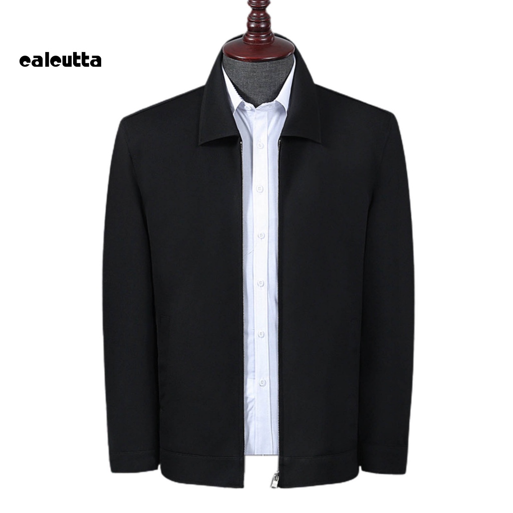 Áo Khoác Cổ Bẻ Dáng Rộng Màu Trơn Thời Trang Mùa Xuân Cho Nam