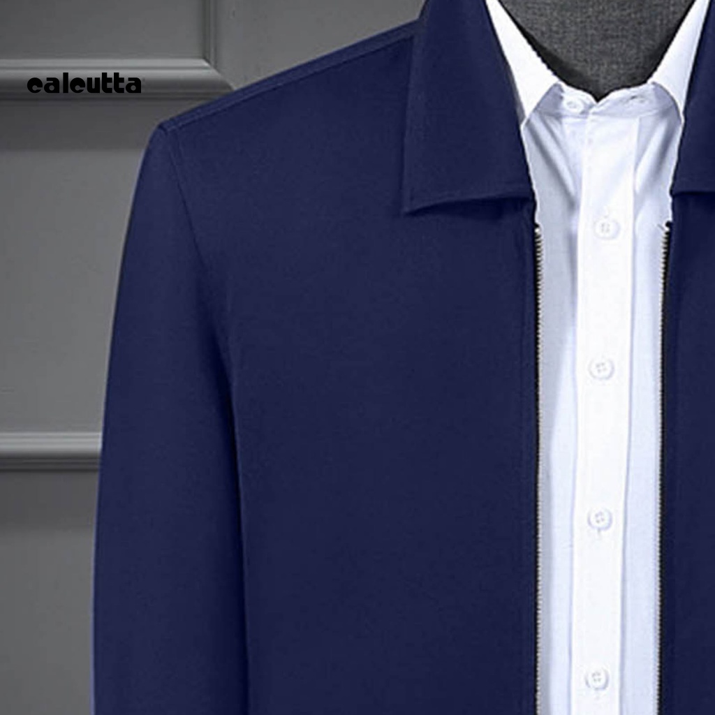 Áo Khoác Cổ Bẻ Dáng Rộng Màu Trơn Thời Trang Mùa Xuân Cho Nam