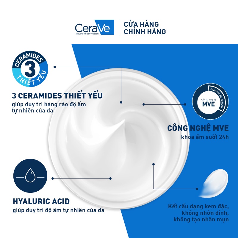 Bộ sản phẩm Cerave kem dưỡng ẩm cho da khô (454g) và Sữa rửa mặt giúp làm sạch sâu dành cho da thường và da khô (20ml)