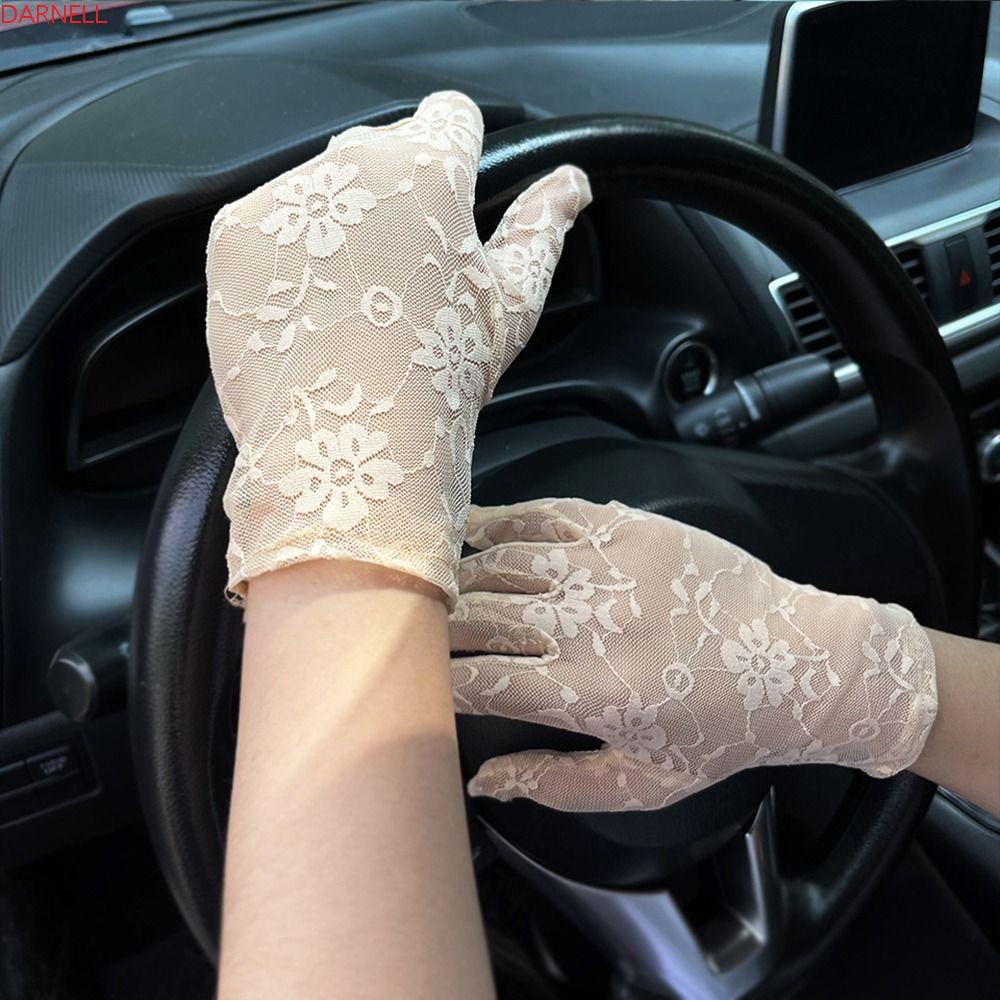 DARNELL Găng Tay Ren Lưới Thêu Hoa Thoáng Khí Chống Nắng Toàn Diện Cho Đám Cưới