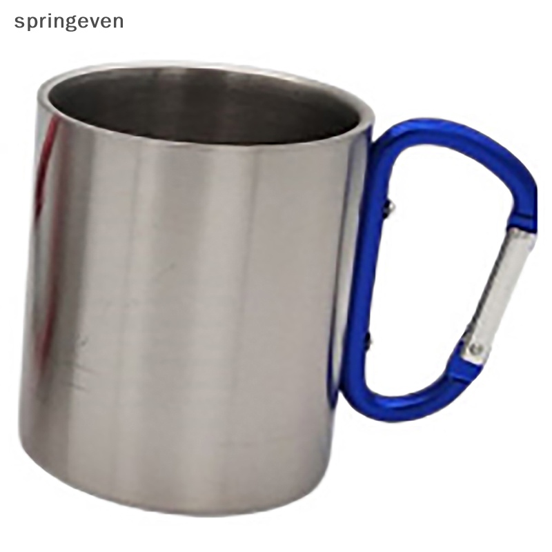 Cốc Uống Nước Bằng Thép Không Gỉ Hai Lớp Chịu Nhiệt 220 / 300ml Isolag Có Móc Treo