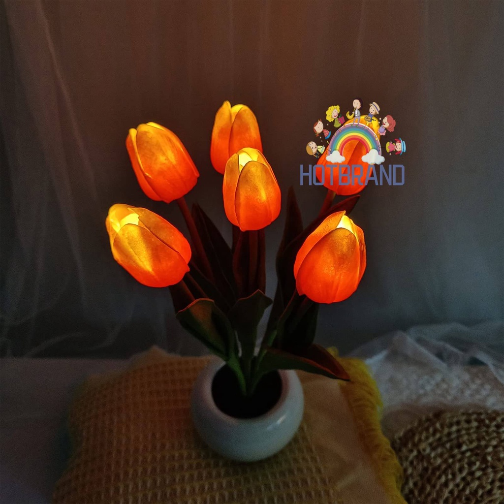 Đèn Ngủ Hình Hoa Tulip Chạy Bằng Pin