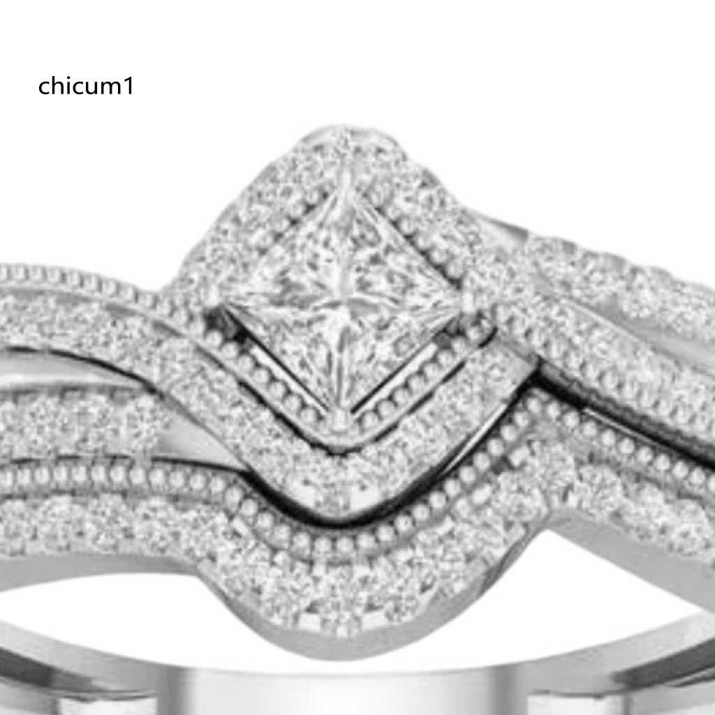 Nhẫn Hợp Kim Đính Đá Zircon Kiểu Dáng Tinh Tế Sang Trọng Cho Nữ
