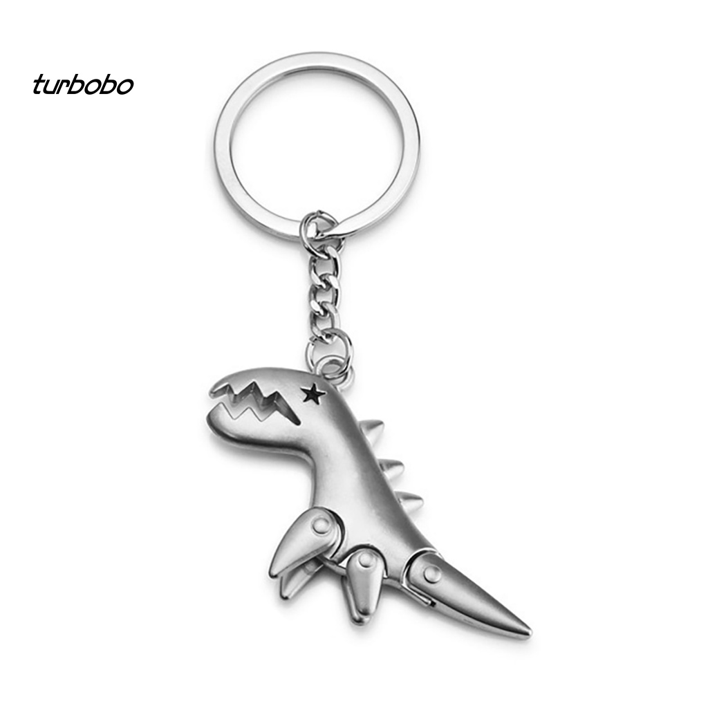 Móc Chìa Khóa Xe Hơi Bằng Kim Loại Mạ Điện Hình Khủng Long Mắt Ngôi Sao Kiểu Retro Đa Năng