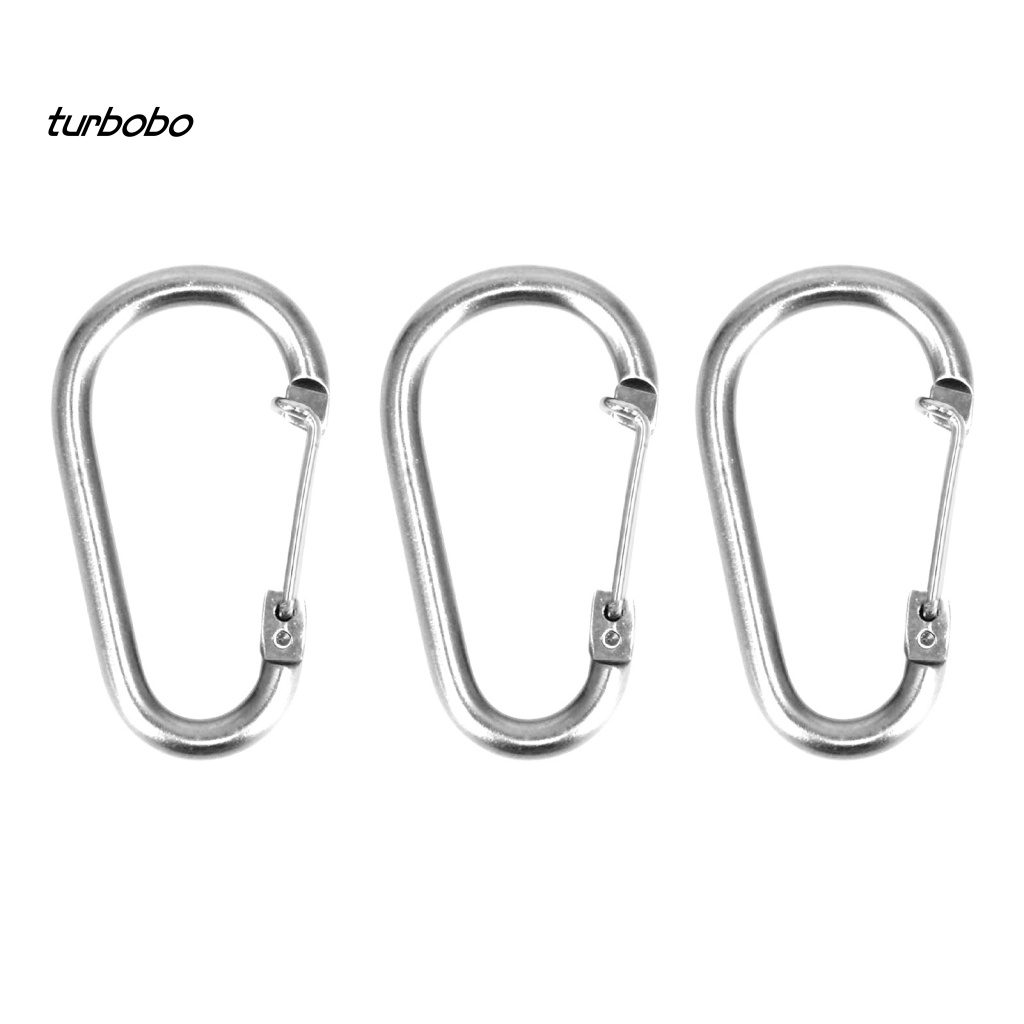 Set 3 Móc Khóa Chữ D Bằng Hợp Kim Nhôm Chống Thấm Nước Dùng Cho Cắm Trại