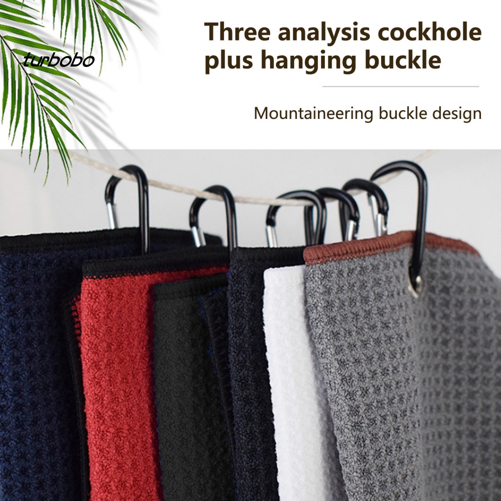 Khăn Lau Gậy Đánh Golf Bằng Sợi Microfiber Thấm Hút Mồ Hôi Siêu Sạch Không Lông Có Kẹp Hiệu Quả Nhanh Khô Họa Tiết Waffle