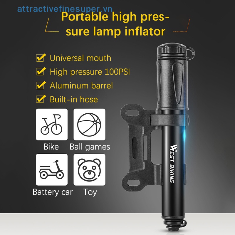 Bơm Xe Đạp Mini Cầm Tay 100Psi Chất Liệu Hợp Kim Nhôm