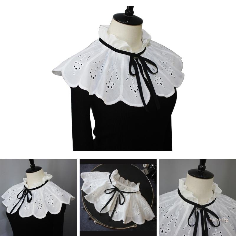 Cổ Áo Giả Thêu Họa Tiết Xinh Xắn Có Thể Tháo Rời Cho Nữ