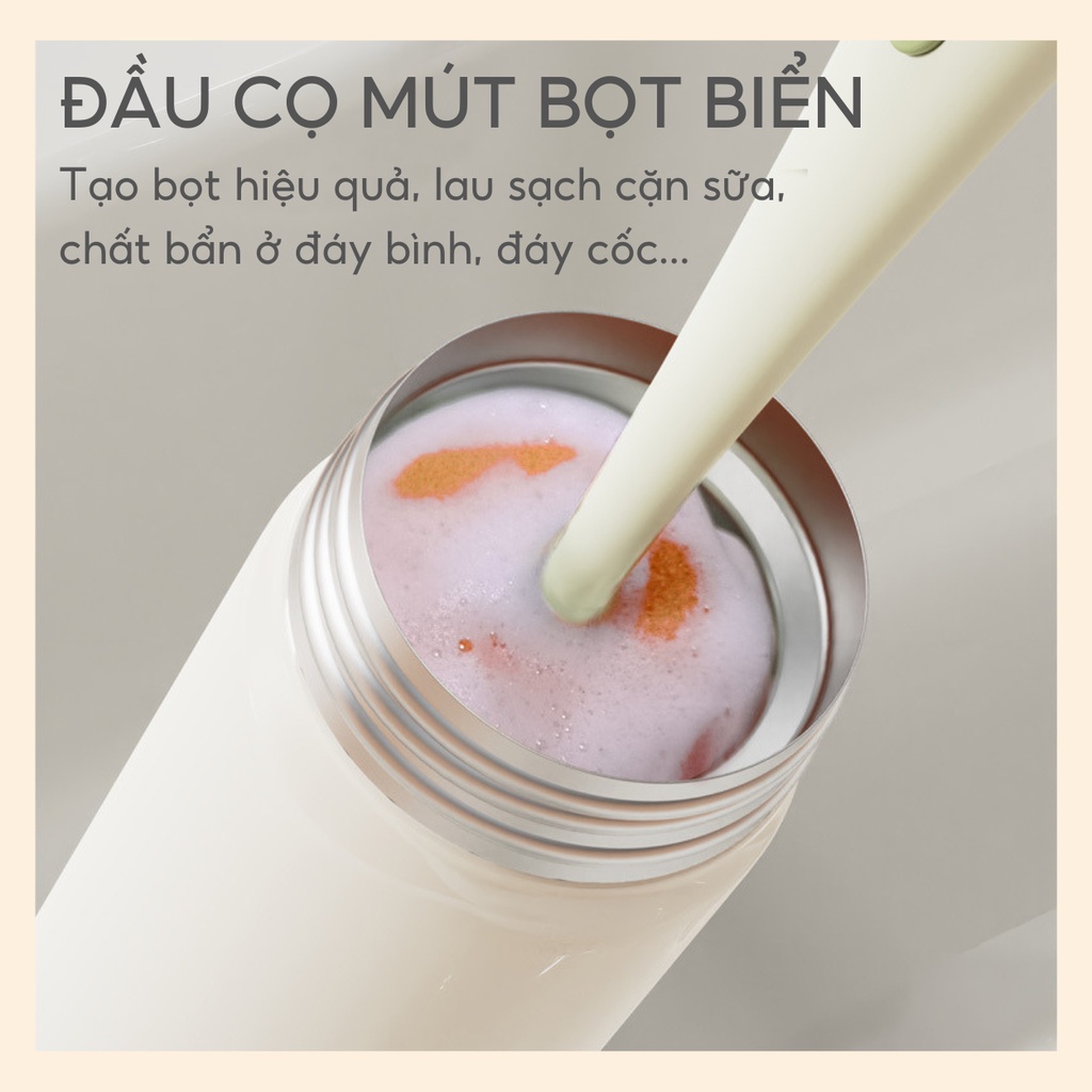 Bộ Cọ Rửa Bình Sữa HOGOKIDS 3in1 Hình Cà Rốt Cho Bé - Tặng Đầu Thay Thế